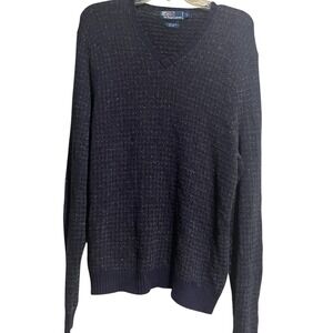 Polo by Ralph Lauren Men's L Sweater Vintage Cotton/Silk Blend Blue/Green